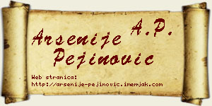 Arsenije Pejinović vizit kartica